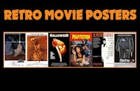 a collection of posters with the words retro movie posters