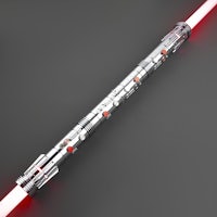 a star wars light saber with red lights on it
