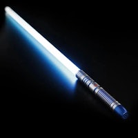 a star wars light saber on a black background