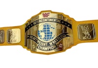 the wwe championship belt is shown on a white background